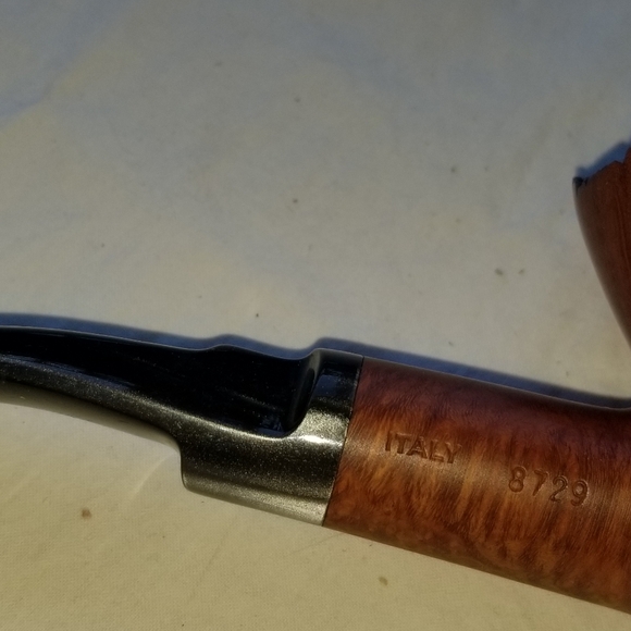 self standing LORENZO garda TOBACCO PIPE made in italy UNUSED & leather pouch - Picture 5 of 8